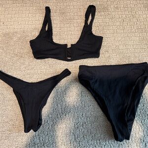 Vitamin A Black Ribbed Bikini Set